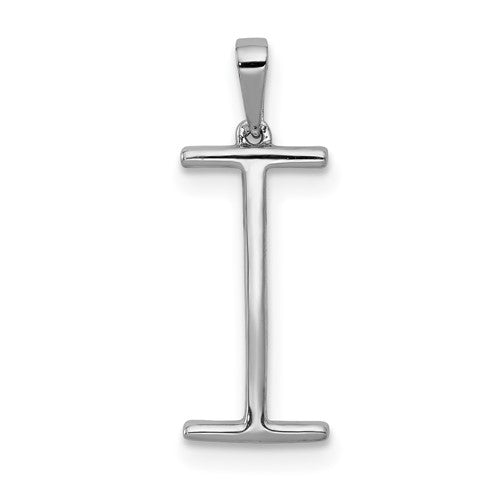 14K Yellow White Gold Diamond Initial Letter I Uppercase Block Alphabet Pendant Charm