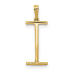 Charger l&#39;image dans la galerie, 14K Yellow White Gold Diamond Initial Letter I Uppercase Block Alphabet Pendant Charm
