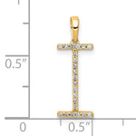 Charger l&#39;image dans la galerie, 14K Yellow White Gold Diamond Initial Letter I Uppercase Block Alphabet Pendant Charm

