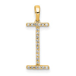 Charger l&#39;image dans la galerie, 14K Yellow White Gold Diamond Initial Letter I Uppercase Block Alphabet Pendant Charm

