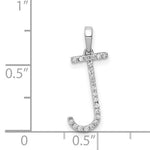 將圖片載入圖庫檢視器 14K Yellow White Gold Diamond Initial Letter J Uppercase Block Alphabet Pendant Charm
