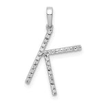 將圖片載入圖庫檢視器 14K Yellow White Gold Diamond Initial Letter K Uppercase Block Alphabet Pendant Charm
