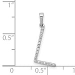 Load image into Gallery viewer, 14K Yellow White Gold Diamond Initial Letter L Uppercase Block Alphabet Pendant Charm
