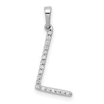 Load image into Gallery viewer, 14K Yellow White Gold Diamond Initial Letter L Uppercase Block Alphabet Pendant Charm
