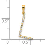 Charger l&#39;image dans la galerie, 14K Yellow White Gold Diamond Initial Letter L Uppercase Block Alphabet Pendant Charm
