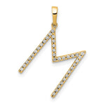 Indlæs billede til gallerivisning 14K Yellow White Gold Diamond Initial Letter M Uppercase Block Alphabet Pendant Charm
