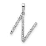 Load image into Gallery viewer, 14K Yellow White Gold Diamond Initial Letter N Uppercase Block Alphabet Pendant Charm
