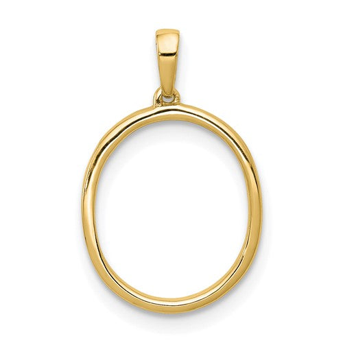 14K Yellow White Gold Diamond Initial Letter O Uppercase Block Alphabet Pendant Charm