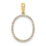 將圖片載入圖庫檢視器 14K Yellow White Gold Diamond Initial Letter O Uppercase Block Alphabet Pendant Charm
