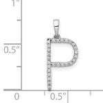 Load image into Gallery viewer, 14K Yellow White Gold Diamond Initial Letter P Uppercase Block Alphabet Pendant Charm
