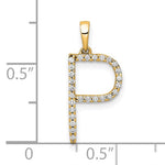 Load image into Gallery viewer, 14K Yellow White Gold Diamond Initial Letter P Uppercase Block Alphabet Pendant Charm
