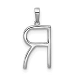 Afbeelding in Gallery-weergave laden, 14K Yellow White Gold Diamond Initial Letter R Uppercase Block Alphabet Pendant Charm
