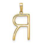 Load image into Gallery viewer, 14K Yellow White Gold Diamond Initial Letter R Uppercase Block Alphabet Pendant Charm
