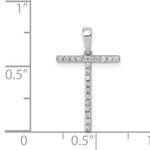 Load image into Gallery viewer, 14K Yellow White Gold Diamond Initial Letter T Uppercase Block Alphabet Pendant Charm

