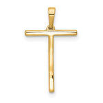 Load image into Gallery viewer, 14K Yellow White Gold Diamond Initial Letter T Uppercase Block Alphabet Pendant Charm
