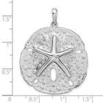 Carregar imagem no visualizador da galeria, Sterling Silver Sand Dollar Starfish Large Pendant Charm
