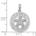 Load image into Gallery viewer, Sterling Silver Cape Cod Massachusetts Starfish Circle Round Pendant Charm
