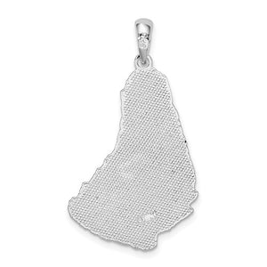 Sterling Silver Barbados Map Pendant Charm