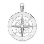 Carregar imagem no visualizador da galeria, Sterling Silver Nautical Compass Medallion Large Pendant Charm
