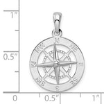 Ladda upp bild till gallerivisning, Sterling Silver Nautical Compass Medallion Pendant Charm
