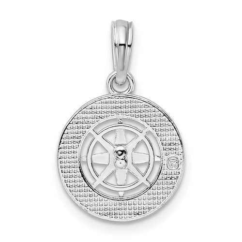 Sterling Silver Nautical Compass Medallion Small Pendant Charm