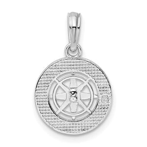 Sterling Silver Nautical Compass Medallion Small Pendant Charm