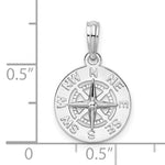 Lataa kuva Galleria-katseluun, Sterling Silver Nautical Compass Medallion Small Pendant Charm
