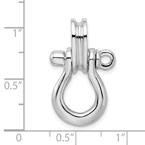Sterling Silver Shackle Link with Pulley 3D Large Pendant Charm