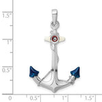 Load image into Gallery viewer, Sterling Silver Enamel Anchor 3D Pendant Charm
