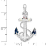 Afbeelding in Gallery-weergave laden, Sterling Silver Enamel Anchor Pendant Charm
