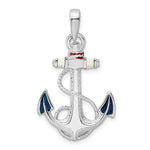 Load image into Gallery viewer, Sterling Silver Enamel Anchor Pendant Charm
