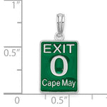 Load image into Gallery viewer, Sterling Silver Enamel Cape May New Jersey Exit 0 Pendant Charm
