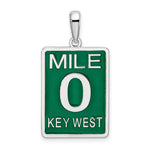 Kép betöltése a galériamegjelenítőbe: Sterling Silver Enamel Key West Florida Mile 0 Pendant Charm
