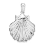 Indlæs billede til gallerivisning Sterling Silver Enamel Seashell Clam Shell Dolphins Pendant Charm
