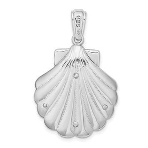 Sterling Silver Enamel Seashell Clam Shell Starfish Pendant Charm