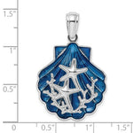Load image into Gallery viewer, Sterling Silver Enamel Seashell Clam Shell Starfish Pendant Charm
