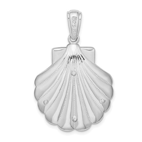 Sterling Silver Enamel Seashell Clam Shell Turtle Pendant Charm