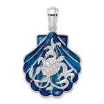 Afbeelding in Gallery-weergave laden, Sterling Silver Enamel Seashell Clam Shell Turtle Pendant Charm
