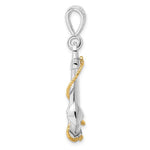 Kép betöltése a galériamegjelenítőbe: Sterling Silver and 14k Yellow Gold Anchor Large 3D Pendant Charm
