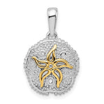 Carregar imagem no visualizador da galeria, Sterling Silver with 14k Gold Sand Dollar Starfish Pendant Charm

