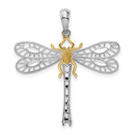 Kép betöltése a galériamegjelenítőbe: Sterling Silver with 14k Gold Dragonfly Pendant Charm
