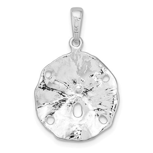 Sterling Silver with 14k Gold Sand Dollar Pendant Charm