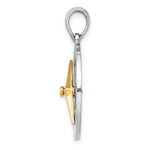 Afbeelding in Gallery-weergave laden, Sterling Silver and 14k Yellow Gold with Enamel Nautical Compass Medallion Pendant Charm

