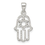 Load image into Gallery viewer, Sterling Silver Hamsa Chamseh Star of David Pendant Charm
