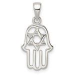 Load image into Gallery viewer, Sterling Silver Hamsa Chamseh Star of David Pendant Charm
