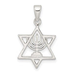 Załaduj obraz do przeglądarki galerii, Sterling Silver Star of David Menorah Pendant Charm
