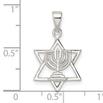 Załaduj obraz do przeglądarki galerii, Sterling Silver Star of David Menorah Pendant Charm
