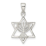 Załaduj obraz do przeglądarki galerii, Sterling Silver Star of David Menorah Pendant Charm
