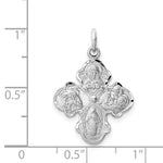 Lade das Bild in den Galerie-Viewer, Sterling Silver Rhodium Plated Cruciform Cross Four Way Miraculous Medal Pendant Charm
