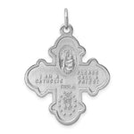 Carica l&#39;immagine nel visualizzatore di Gallery, Sterling Silver Rhodium Plated Cruciform Cross Four Way Medal Pendant Charm
